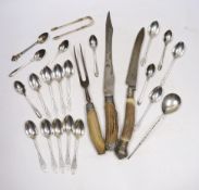 A set of twelve George V silver coffee spoons, with pierced handles, Josiah Williams & Co, London,