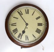 A Victorian mahogany wall timepiece, 38cm wide