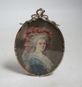 Miniature watercolour on ivory of an 18th century lady, possibly Marie Antoinette CITES Submission