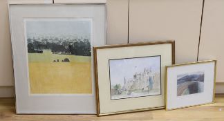 Four pencil signed prints including Hugh Casson (1910-1999) Cathedral, Robert R Greenhalf (b.1950)