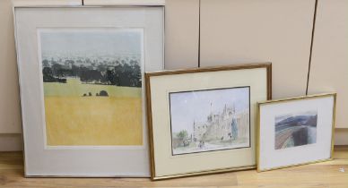 Four pencil signed prints including Hugh Casson (1910-1999) Cathedral, Robert R Greenhalf (b.1950)