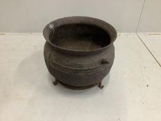 A Victorian cast iron cauldron, diameter 44cm, height 39cm
