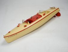 A boxed clockwork Hornby Racer III Speed Boat