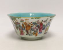A Chinese famille rose bowl, Daoguang seal mark and of the period (1821-50), painted with famous