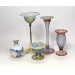 Five pieces of Vera Walther art glass, tallest 23cm