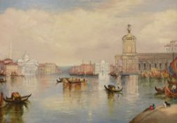 G. Casselli (Italian), oil on canvas, Venetian lagoon scene, signed, in ornate gilt frame, 24 x 34cm