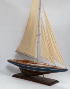 Two pond yachts, a yacht model and part of a Noah's Ark, longest hull 61cm