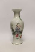 A Chinese famille rose baluster jar, 23cm high