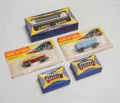 Seventy-two boxed items of Lone Star 000 gauge model railway including; a tunnel, Brake End Coaches,