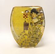 A Goebel glass vase, after Gustav Klimt, 26cm