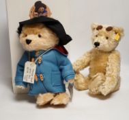 A Steiff Paddington 26cm box and certificate together with a yellow tag Steiff