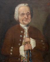 Late 18th century Italian school, oil on canvas, Portrait of Baron Pierro Giuseppe, various