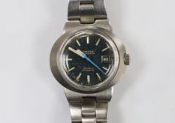 A lady's stainless steel Omega automatic Dynamic wrist watch, on a stainless steel Omega strap (dial