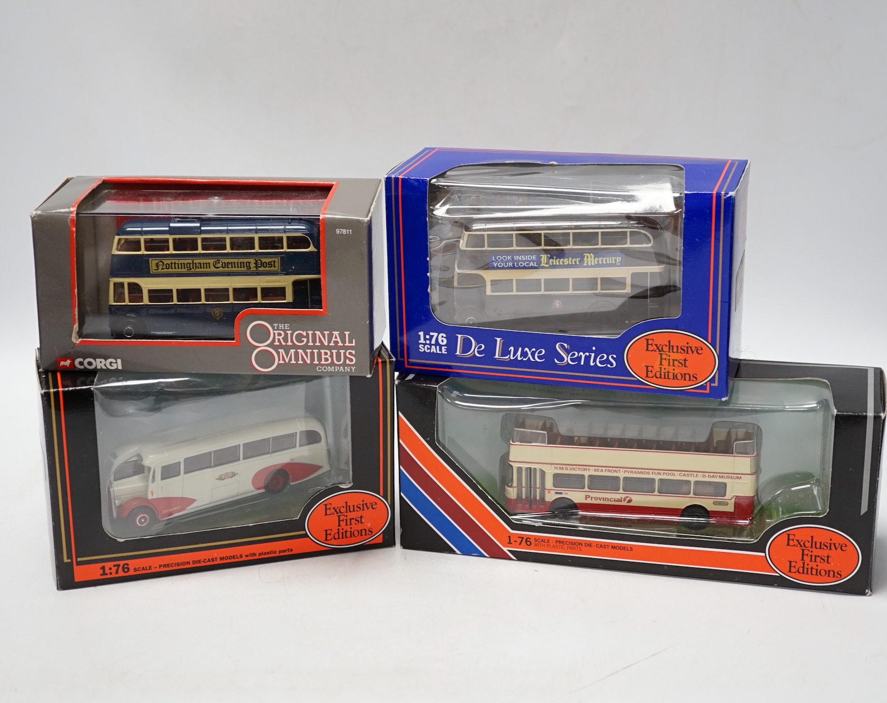 Thirty-three boxed EFE and Corgi OOC buses and coaches, operators include; London Transport,