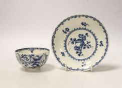A Worcester tea bowl, Mansfield pattern and a saucer, Fruit and Flower pattern