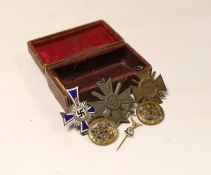 A WW1 Hindenburg Honour Cross A WW2 Silver German Mothers Cross showing some