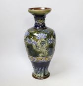 A Doulton Lambeth stoneware vase, 34cm