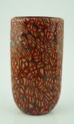 ** ** Vittorio Ferro (1932-2012 A Murano glass Murrine vase, cup shaped decorated with red and white