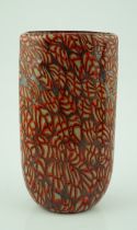 ** ** Vittorio Ferro (1932-2012 A Murano glass Murrine vase, cup shaped decorated with red and white