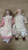 German doll with original shoes, clothes and wig in good condition, pierced ears, marked 79