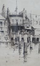 Mabel Catherine Robinson (1875-1953), etching, 'The Harbour Masters Limehouse', signed in pencil, 32