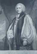 After George Romney (British 1734-1802), mezzotint, The Honourable and Right Reverend Shute