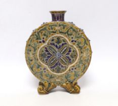 Eliza Simmance for Doulton Lambeth, an unusual moonflask, probably dated 1879, incised with a