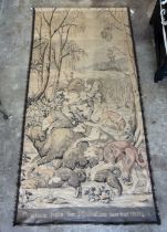 A German machine tapestry of a hunting scene, 300cm high