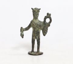 A small Roman bronze figurine of Mercury, 4.5cm