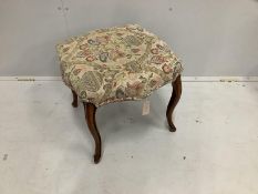A Victorian mahogany dressing stool, width 50cm, height 45cm