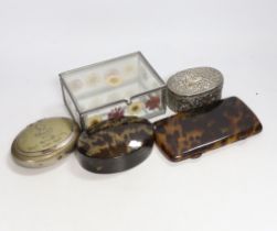 Various boxes including tortoiseshell, plated etc.