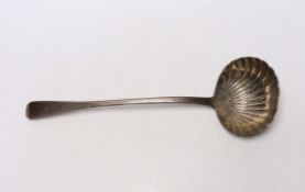 A William IV Irish silver Old English pattern soup ladle, Philip Weekes, Dublin, 1836, 35.2cm, 7.