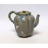 A good Doulton & Rix's patent Marqueterie ware teapot, c.1887, of quatrelobed form with 'teardrop'