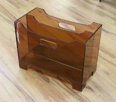 A 1970's acrylic magazine rack in the style of Michel Dumas, 45cm wide