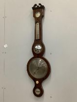 A 19th century Jacob Eames of Bath rosewood wheel barometer, height 96cm