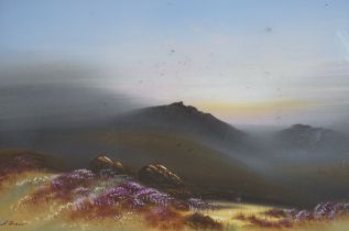 Frank Halmer, gouache, Moorland scene, signed, 25 x 27cm