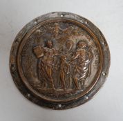 An 18th century Old Sheffield Plate Christ’s Hospital mathematical badge, 8cm