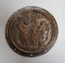 An 18th century Old Sheffield Plate Christ’s Hospital mathematical badge, 8cm