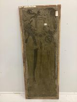 A rectangular oak framed relief panel, the Tomb of Sir Thomas Bullen, width 61cm, height 161cm