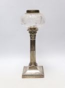 An Edwardian silver mounted Corinthian column candlestick, Thomas Bradbury & Son, London, 1901,