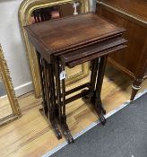 A quartetto of George III style rectangular rosewood tea tables, width 48cm, depth 31cm, height