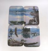 A set of four Bradex rectangular “Wild Wings” plates, 22cm high