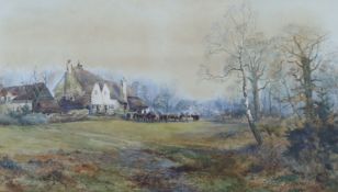 George C. Haite (c.1897), watercolour and gouache on paper, 'The cottage houses of England',