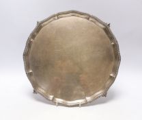 A George VI silver shaped circular salver, by Goldsmiths & Silversmiths Co Ltd, London, 1936, 28.