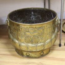 A 19th century Dutch brass coal bin, 32cms high