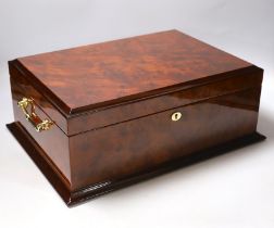 Hillwood London, a burr walnut games compendium, 41cm wide