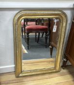 A 19th century French giltwood wall mirror, width 58cm, height 81cm
