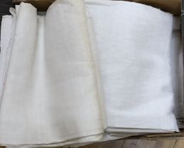 Eight French provincial plain coarse linen sheets