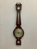 A 19th century Bugden of Covent Garden mahogany wheel barometer, height 100cm