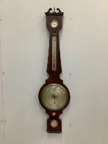 A 19th century Bugden of Covent Garden mahogany wheel barometer, height 100cm